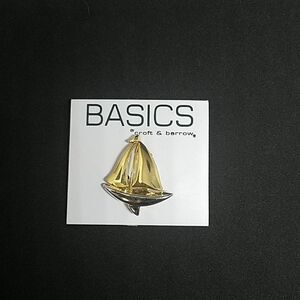 NWT Basics Gold & Silver Sailboat Brooch